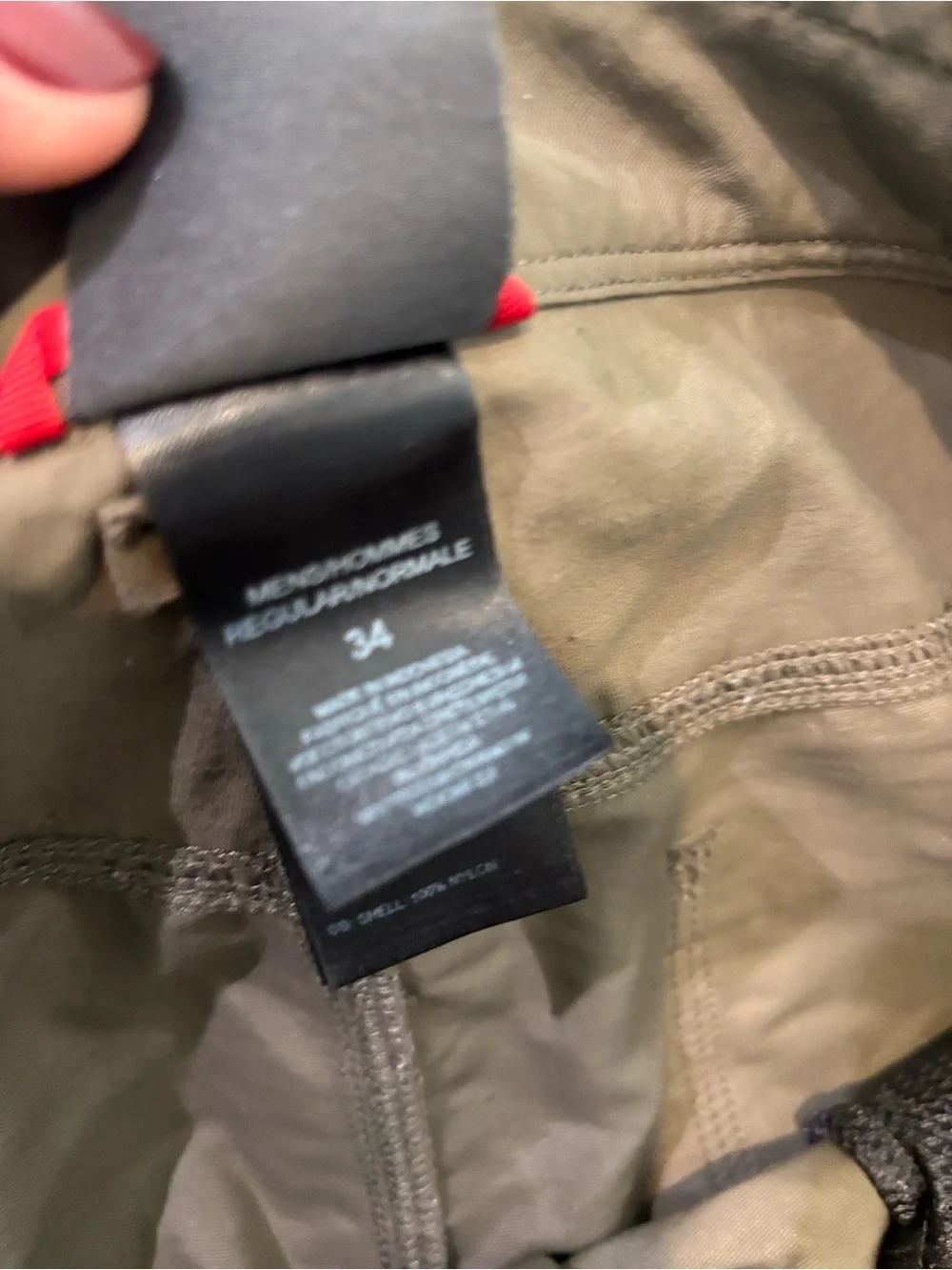 The North Face Men's Olive Green Nylon Cargo Pants Size 34